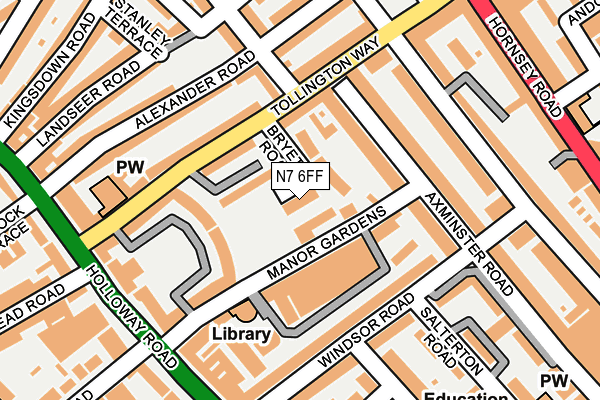 N7 6FF map - OS OpenMap – Local (Ordnance Survey)