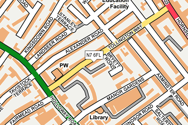 N7 6FL map - OS OpenMap – Local (Ordnance Survey)