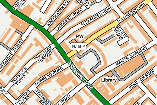 N7 6FP map - OS OpenMap – Local (Ordnance Survey)