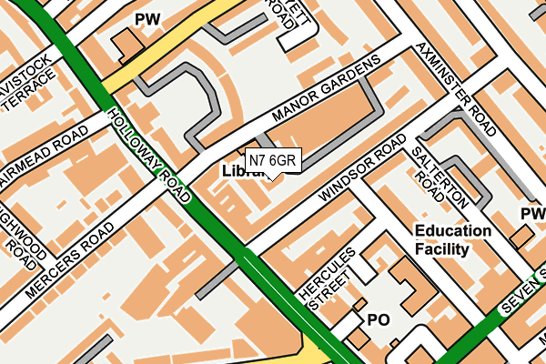 N7 6GR map - OS OpenMap – Local (Ordnance Survey)