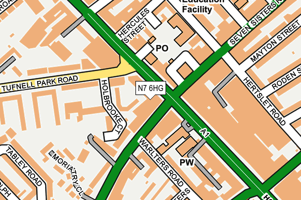 N7 6HG map - OS OpenMap – Local (Ordnance Survey)