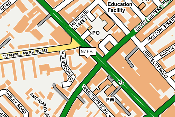 N7 6HJ map - OS OpenMap – Local (Ordnance Survey)