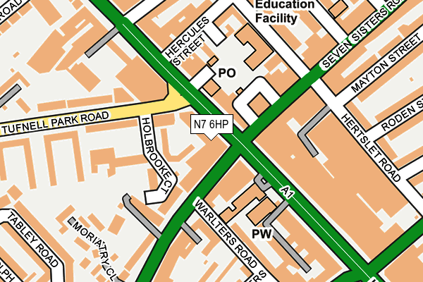 N7 6HP map - OS OpenMap – Local (Ordnance Survey)