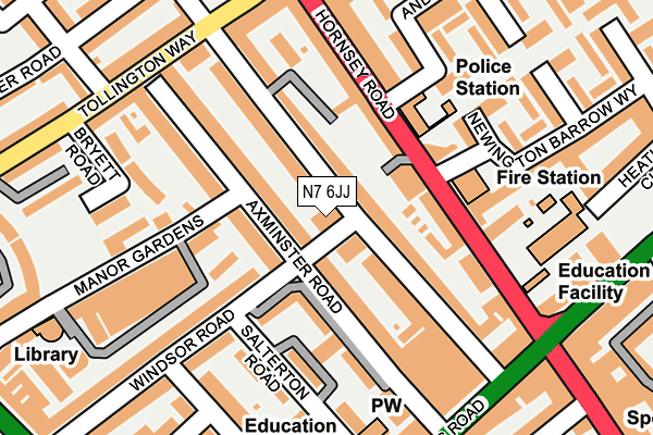 N7 6JJ map - OS OpenMap – Local (Ordnance Survey)