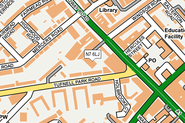 N7 6LJ map - OS OpenMap – Local (Ordnance Survey)