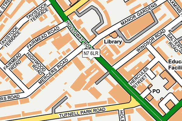 N7 6LR map - OS OpenMap – Local (Ordnance Survey)