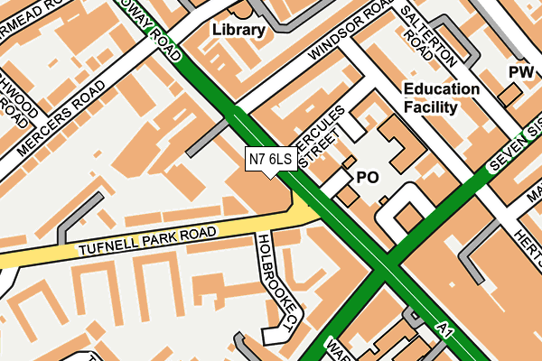 N7 6LS map - OS OpenMap – Local (Ordnance Survey)