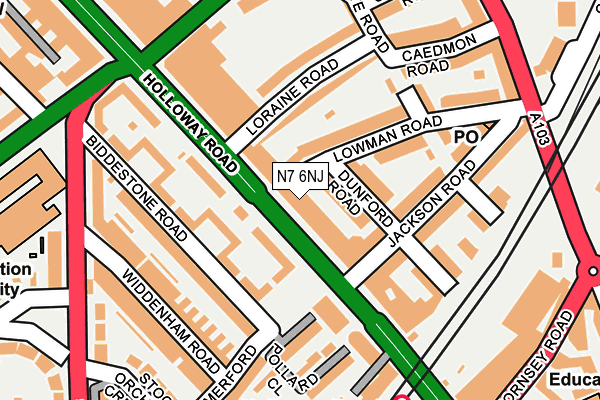 N7 6NJ map - OS OpenMap – Local (Ordnance Survey)