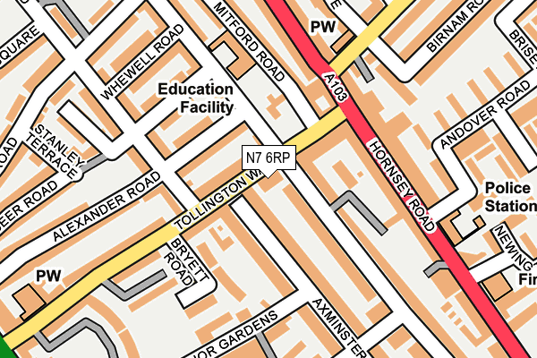 N7 6RP map - OS OpenMap – Local (Ordnance Survey)