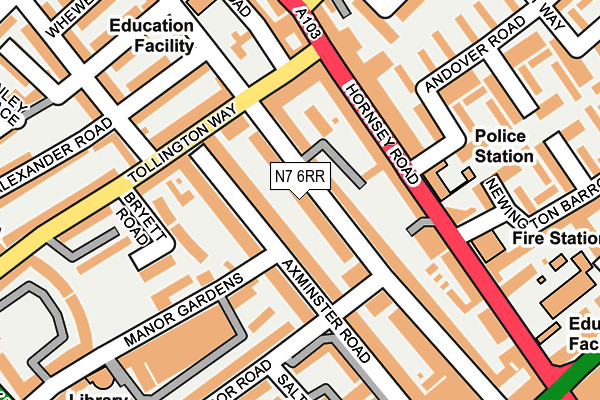 N7 6RR map - OS OpenMap – Local (Ordnance Survey)