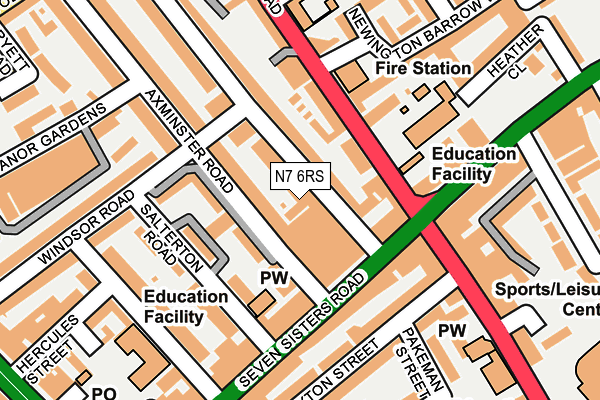 N7 6RS map - OS OpenMap – Local (Ordnance Survey)