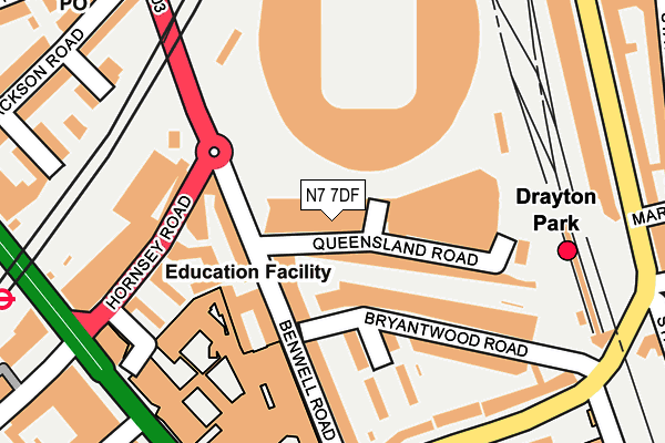 N7 7DF map - OS OpenMap – Local (Ordnance Survey)