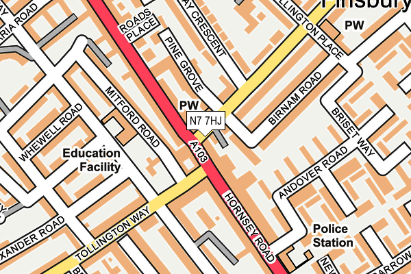 N7 7HJ map - OS OpenMap – Local (Ordnance Survey)