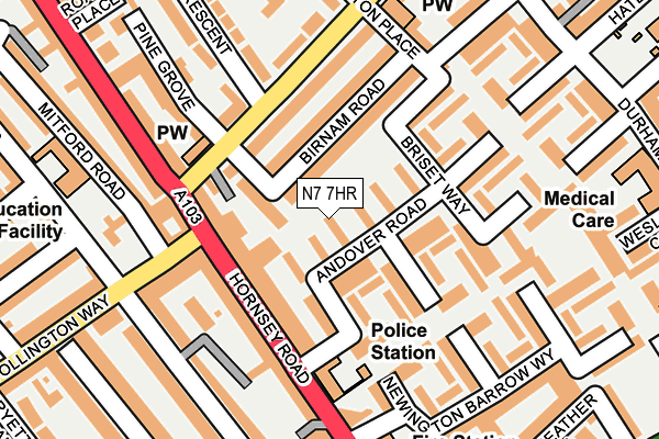 N7 7HR map - OS OpenMap – Local (Ordnance Survey)