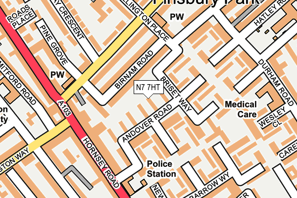 N7 7HT map - OS OpenMap – Local (Ordnance Survey)
