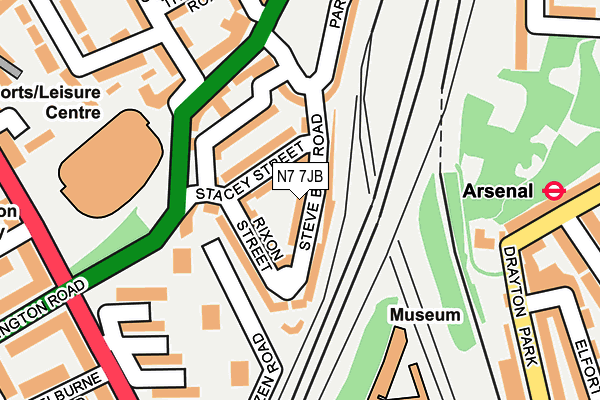 N7 7JB map - OS OpenMap – Local (Ordnance Survey)