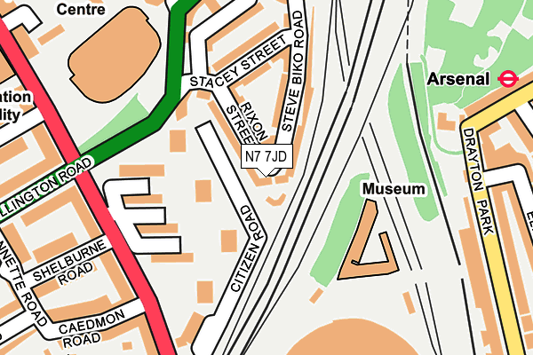 N7 7JD map - OS OpenMap – Local (Ordnance Survey)