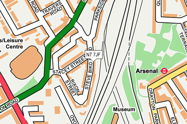 N7 7JF map - OS OpenMap – Local (Ordnance Survey)