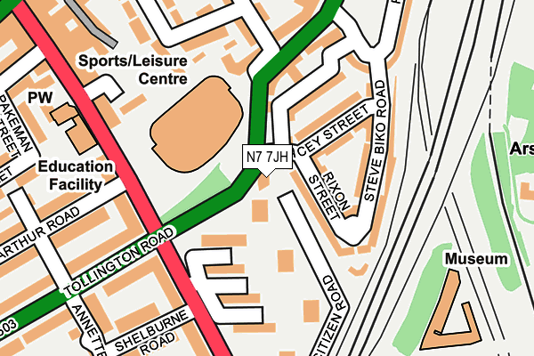 N7 7JH map - OS OpenMap – Local (Ordnance Survey)