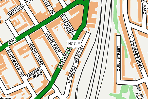 N7 7JP map - OS OpenMap – Local (Ordnance Survey)