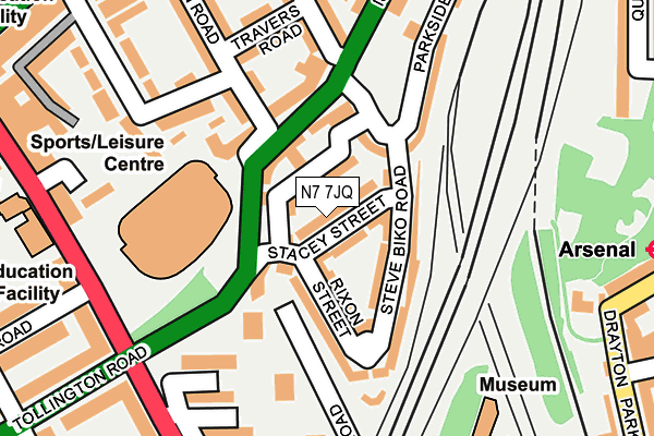 N7 7JQ map - OS OpenMap – Local (Ordnance Survey)