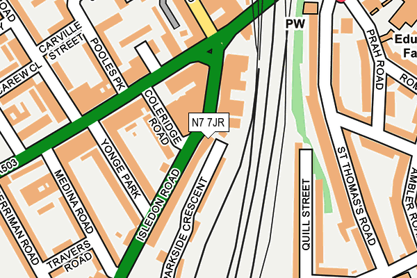 N7 7JR map - OS OpenMap – Local (Ordnance Survey)