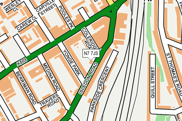 N7 7JS map - OS OpenMap – Local (Ordnance Survey)