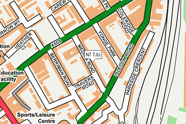 N7 7JU map - OS OpenMap – Local (Ordnance Survey)