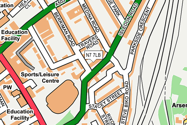 N7 7LB map - OS OpenMap – Local (Ordnance Survey)