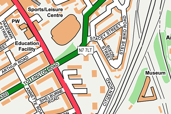 N7 7LT map - OS OpenMap – Local (Ordnance Survey)