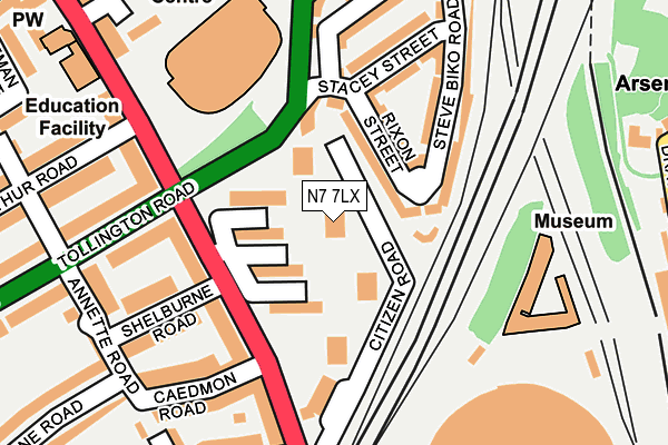 N7 7LX map - OS OpenMap – Local (Ordnance Survey)