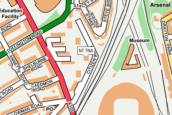 N7 7NA map - OS OpenMap – Local (Ordnance Survey)