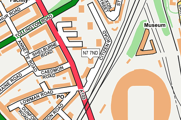 N7 7ND map - OS OpenMap – Local (Ordnance Survey)