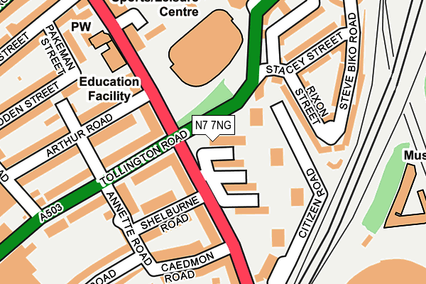 N7 7NG map - OS OpenMap – Local (Ordnance Survey)