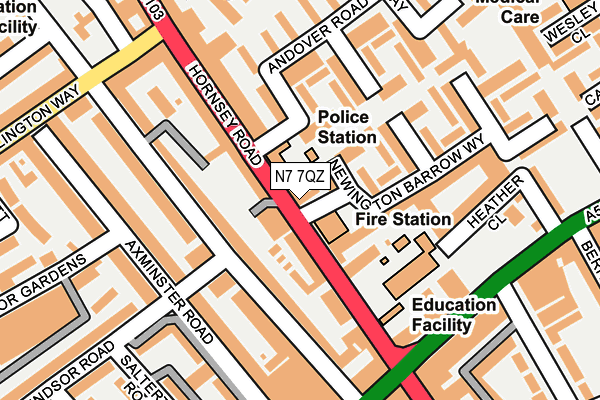 N7 7QZ map - OS OpenMap – Local (Ordnance Survey)