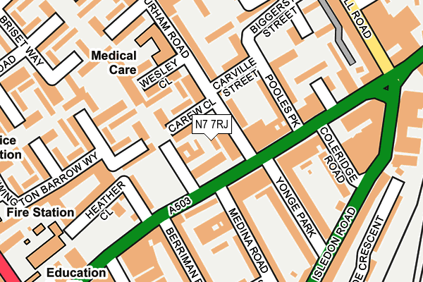 N7 7RJ map - OS OpenMap – Local (Ordnance Survey)