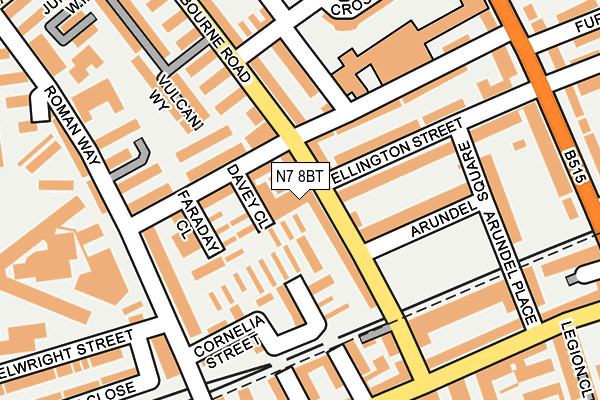 N7 8BT map - OS OpenMap – Local (Ordnance Survey)