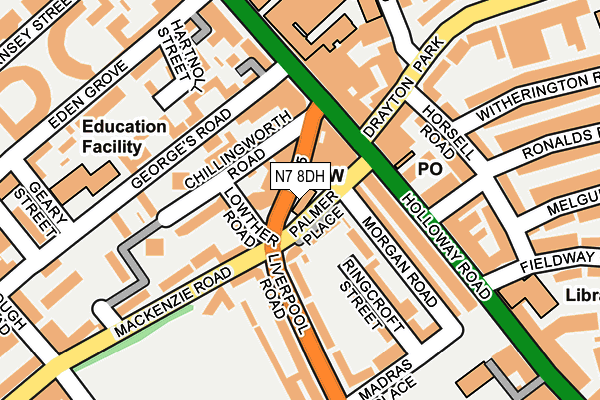N7 8DH map - OS OpenMap – Local (Ordnance Survey)