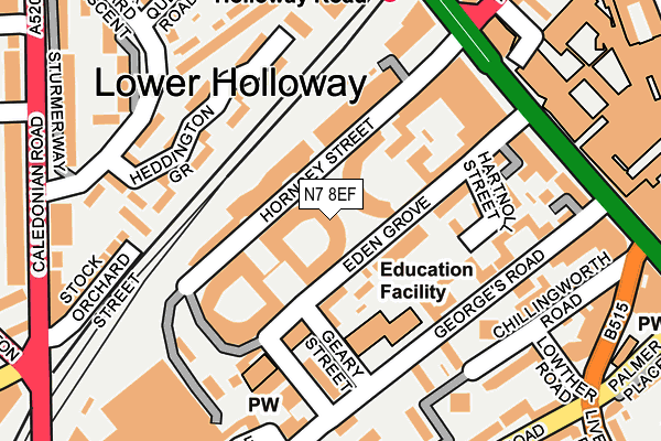 N7 8EF map - OS OpenMap – Local (Ordnance Survey)