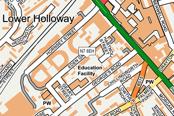 N7 8EH map - OS OpenMap – Local (Ordnance Survey)