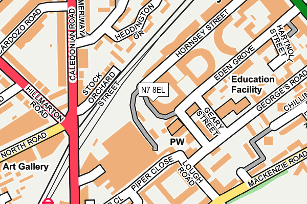 N7 8EL map - OS OpenMap – Local (Ordnance Survey)