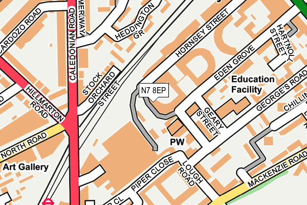 N7 8EP map - OS OpenMap – Local (Ordnance Survey)