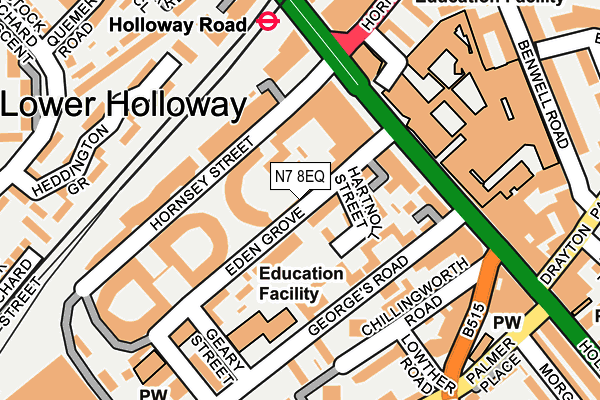 N7 8EQ map - OS OpenMap – Local (Ordnance Survey)