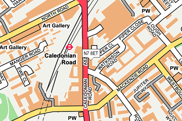 N7 8ET map - OS OpenMap – Local (Ordnance Survey)