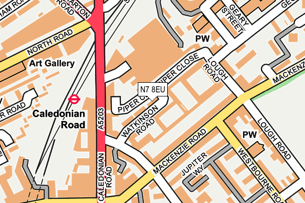 N7 8EU map - OS OpenMap – Local (Ordnance Survey)