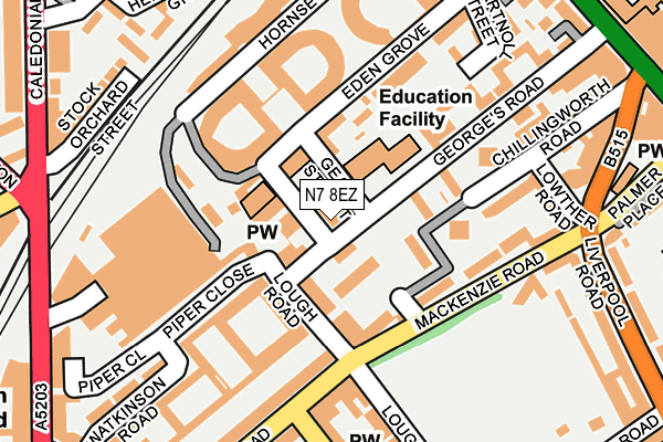 N7 8EZ map - OS OpenMap – Local (Ordnance Survey)