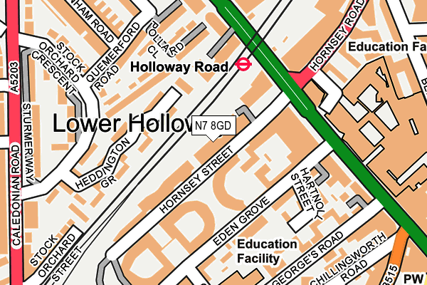 N7 8GD map - OS OpenMap – Local (Ordnance Survey)