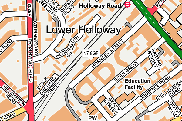 N7 8GF map - OS OpenMap – Local (Ordnance Survey)