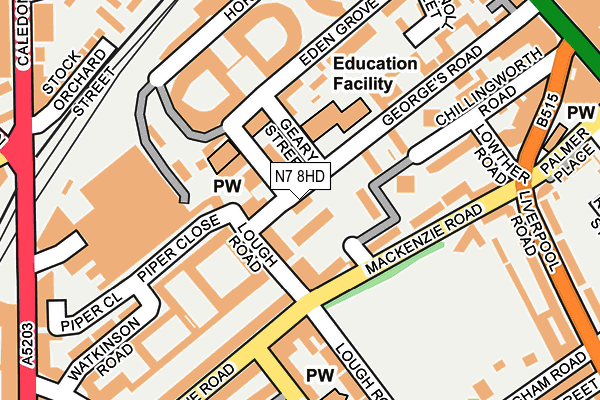 N7 8HD map - OS OpenMap – Local (Ordnance Survey)