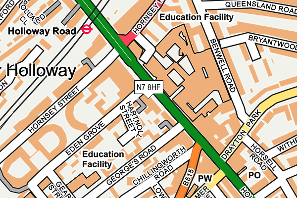 N7 8HF map - OS OpenMap – Local (Ordnance Survey)